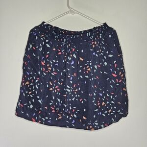 Mossimo Supply Co. Navy Mini Skirt with Multicolor Pattern Sz M